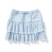 Missie Munster Ruffle Chambray Skirt - Bleached Blue
