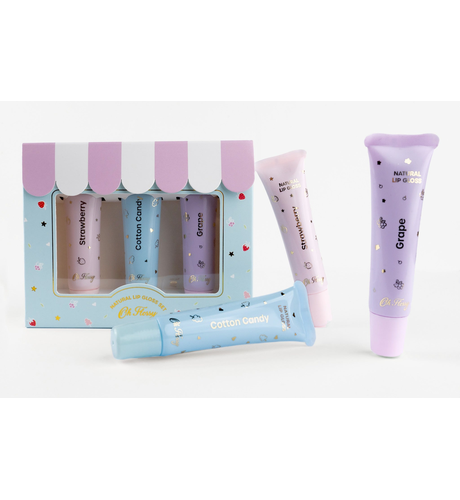 Oh Flossy Natural Lip Gloss Set (set of 3)