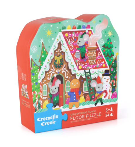 Croc Creek 24-pc Shaped Box Puzzle - Gingerbread House