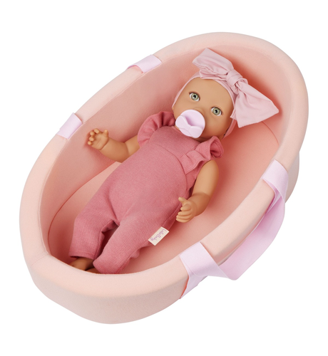 Lullababy 14" Doll in Soft Baby Bassinet