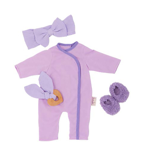 Lullababy 14" Outfit - Purple Pajama & Headband Clothing Set