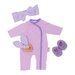Lullababy 14" Outfit - Purple Pajama & Headband Clothing Set
