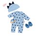 Lullababy 14" Outfit - Blue Stars Blue Pajama & Hat Clothing Set