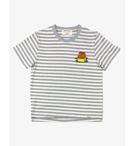 Band of Boys Grey Striped Smile Nuggets Tee