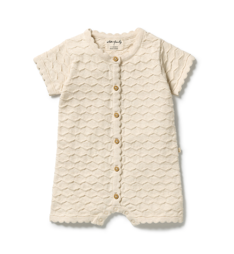 Wilson & Frenchy Milk Cloud Organic Knitted Chevron Growsuit