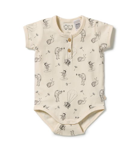 Wilson & Frenchy Whispering Willows Organic Henley Bodysuit