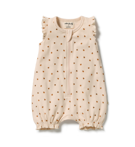 Wilson & Frenchy Little Lady Bugs Organic Ruffle Zipsuit