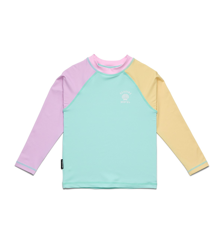 Crywolf Long Sleeve Rash Vest - Poolside Colourblock