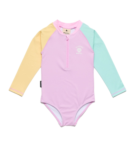 Crywolf Long Sleeve Swimsuit - Poolside Colourblock