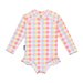 Crywolf Long Sleeve Swimsuit - Pop Gingham