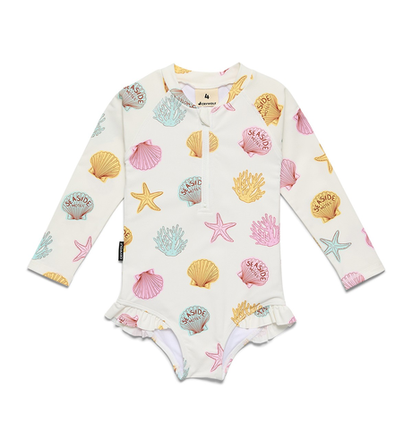 Crywolf Long Sleeve Swimsuit - Shell