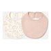 Quincy Mae Jersey Snap Bib 2 Pk - Floral Vine/Dusty Rose