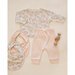 Quincy Mae Jersey Snap Bib 2 Pk - Floral Vine/Dusty Rose