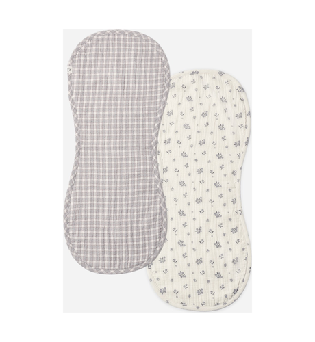 Quincy Mae Burp Cloth 2 Pk - Winter Berry/Blue Gingham