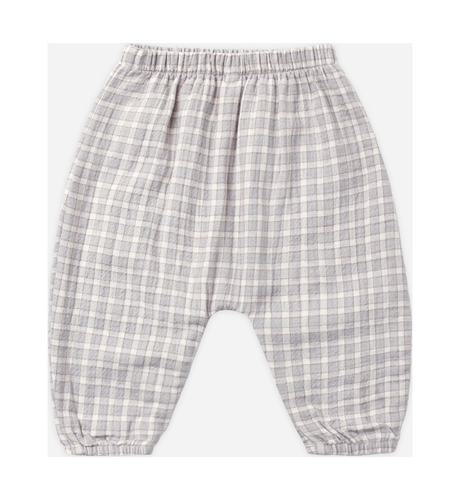 Quincy Mae Woven Pant - Blue Gingham Cloud