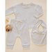 Quincy Mae Jersey Snap Bib 2 Pk - Sheep/Cloud Stripe