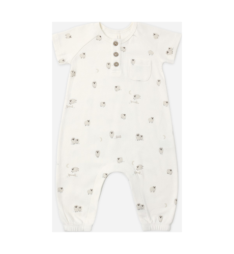 Quincy Mae Short Sleeve Jumpsuit Sheep - Ivory
