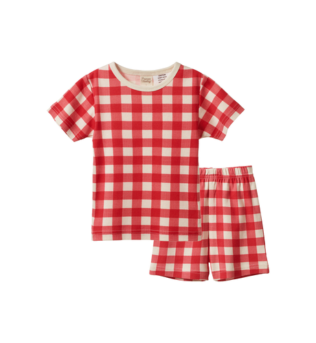 Nature Baby Shortie Pyjama Set - Red Crispin Check
