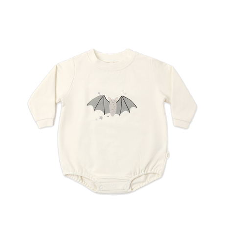 Quincy Mae Crewneck Bubble Romper - Baby Bat