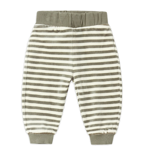 Quincy Mae Velour Relaxed Sweatpant - Spruce Stripe