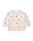 Quincy Mae Velour Relaxed Sweatshirt - Red Bows
