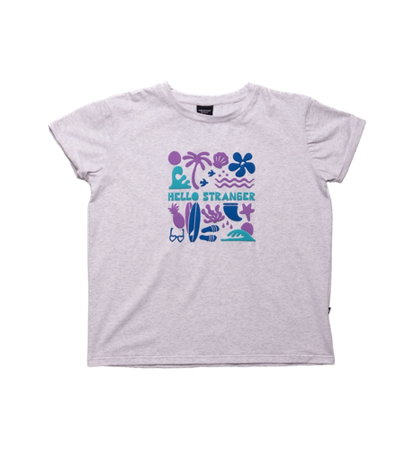 Hello Stranger Holiday Vibes Bailey Tee - White Marle