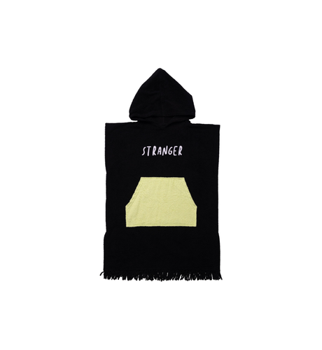 Hello Stranger Poncho Towel - Black/Lime