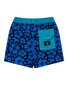 Hello Stranger Hibiscus Board Short - Blue Black Hawaii Print