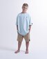 Hello Stranger Holiday Stripe Box Tee -  Turquoise White Stripe