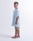 Hello Stranger Holiday Stripe Box Tee -  Turquoise White Stripe