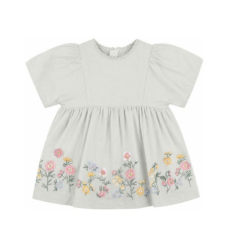Bebe Pia Embroidered Hem Baby Dress