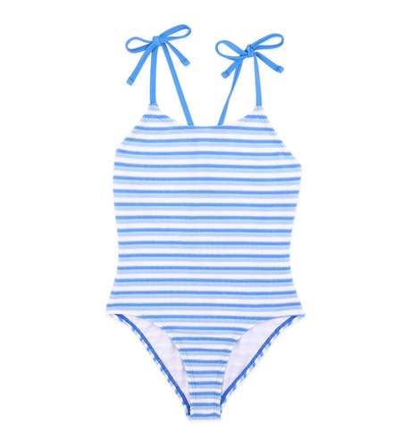 Minihaha Selena Blue Stripe Cross Back Swimsuit