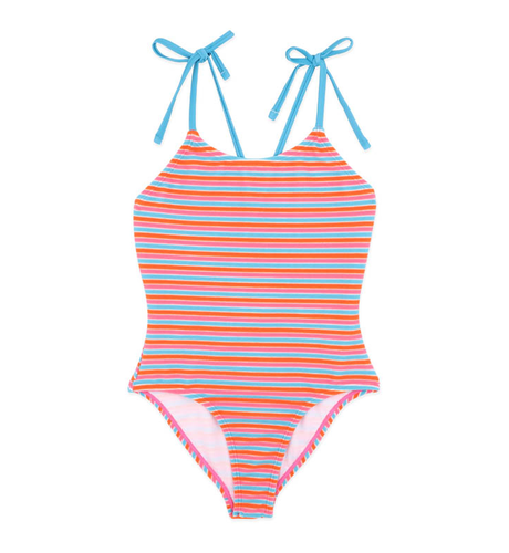 Minihaha Selena Multi Stripe Cross Back Swimsuit