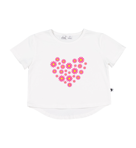 Kissed By Radicool Daisy Heart Crop Tee