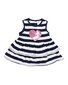 Korango Heart Dress - Navy/White Stripe