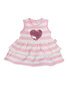 Korango Heart Dress - Pink/White Stripe