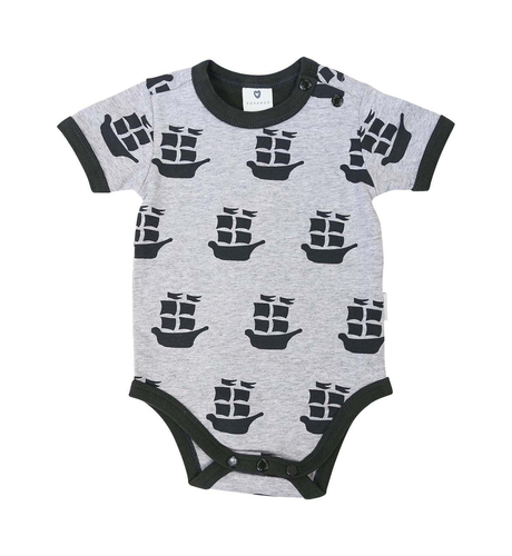 Korango Pirate Ships Bodysuit - Charcoal