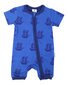 Korango Pirate Ships Zip S/S Romper - Blue