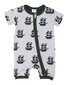 Korango Pirate Ships Zip S/S Romper - Charcoal