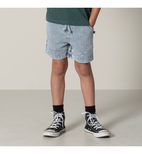 Minti Sketchy Grid Short - Grey Wash