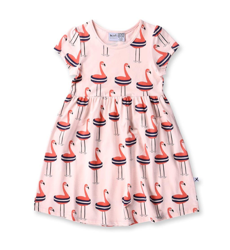 Minti Safe Flamingos Dress - Ballet