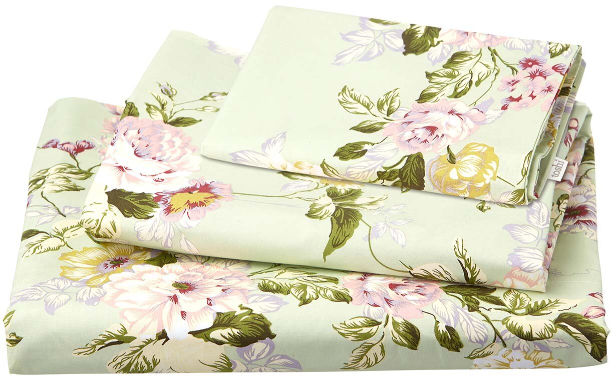 Toshi Cot Sheet Set - Floral Mint 