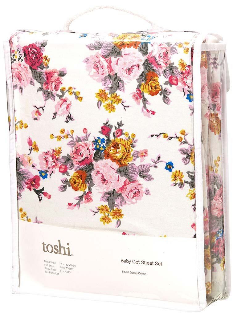 Toshi Cot Sheet Set Pearl BABY ESSENTIALSBedding Kids Clothing