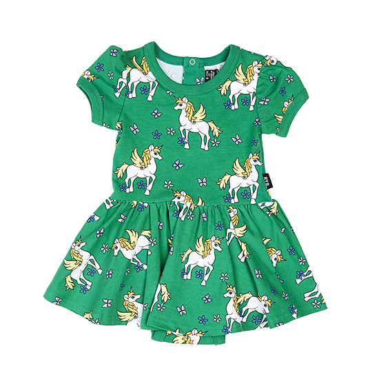 green unicorn dress Rowena Dress Unicorn Tapestry Forest - Festive Mini Shirtdress main image 0