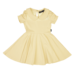 Rock Your Kid Gathered Sleeve Waisted Dress - Lemon
