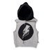 Minti Baby Lightning Bolt Sleeveless Hood - Grey/Black