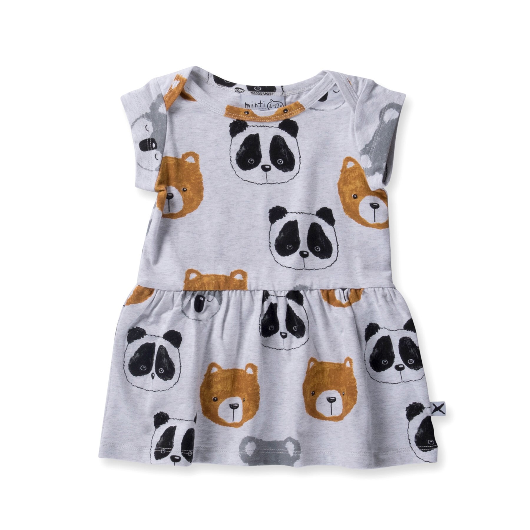 Minti Baby Painted Bears Dress White Marle CLOTHINGBABYBaby