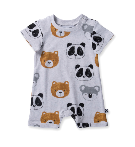 Minti Baby Painted Bears Brooklyn Suit - White Marle