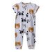 Minti Baby Painted Bears Summer Zippy Suit - White Marle
