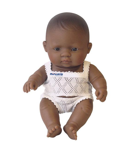 Miniland Doll 15 3/4'' Newborn Hispanic Girl - Made In Spain, Anatomically Correct, Quality For